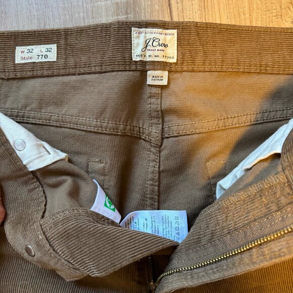 J. Crew Men's 770 Brown Corduroy Pants - 32 x 32 - Picture 3 of 3